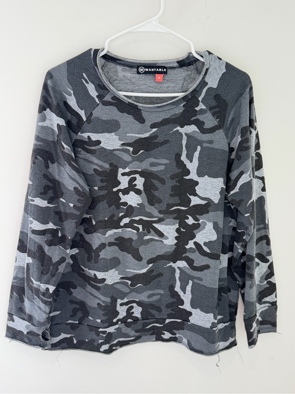 Women’s Wantable Gray Camo Crewneck Sweater